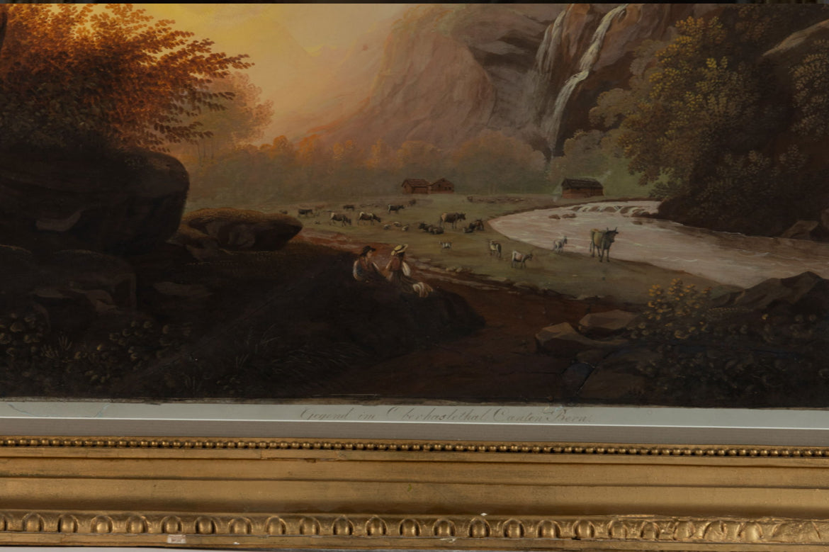 Landscape painting on paper