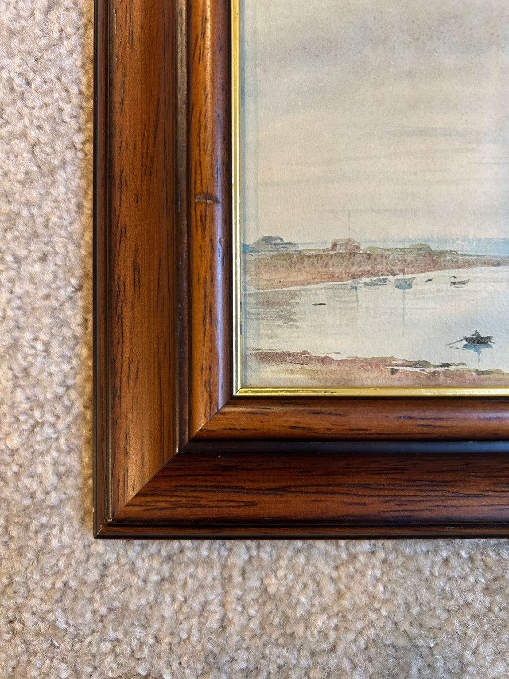 Antique English Coastal Seascape Watercolor