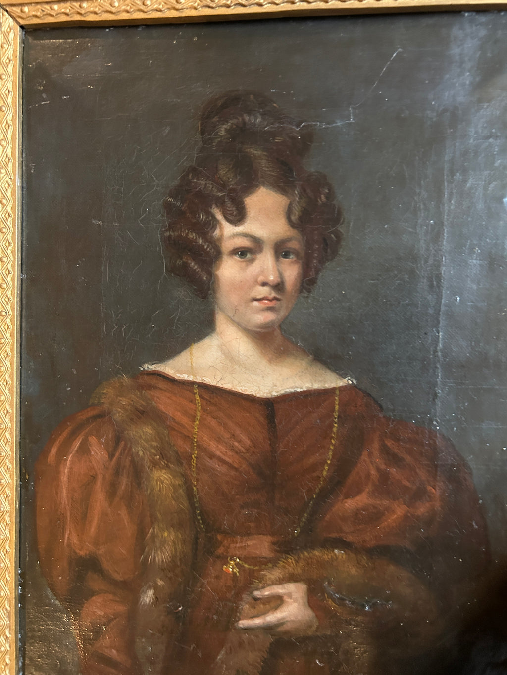 19th Century Portrait of a Lady in Gilt Frame