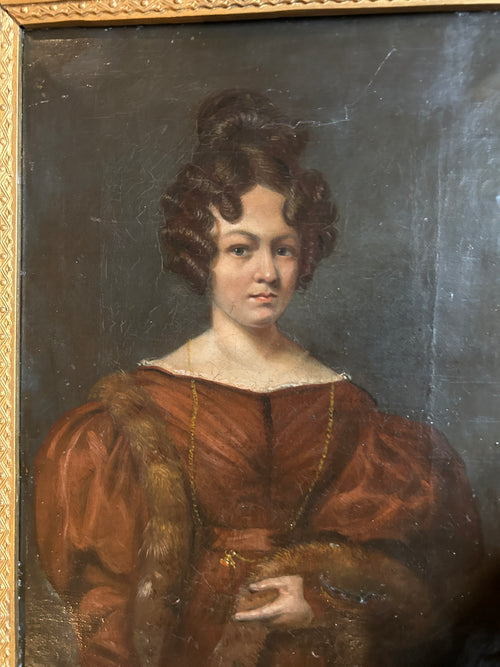 19th Century Portrait of a Lady in Gilt Frame