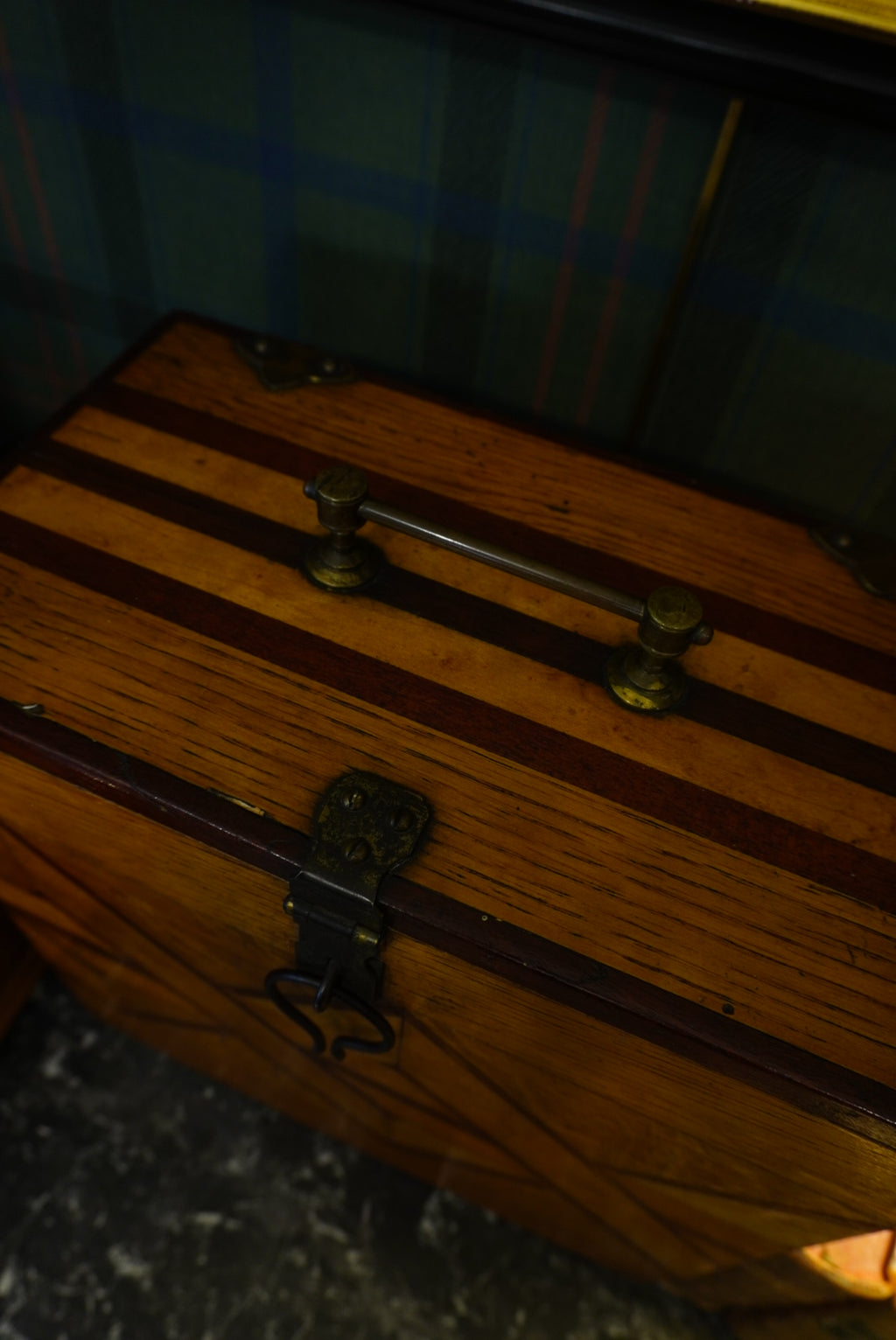 Victorian Geometric Inlaid Oak Document Box