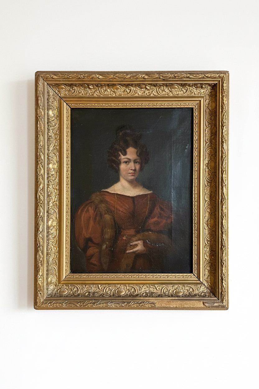 19th Century Portrait of a Lady in Gilt Frame