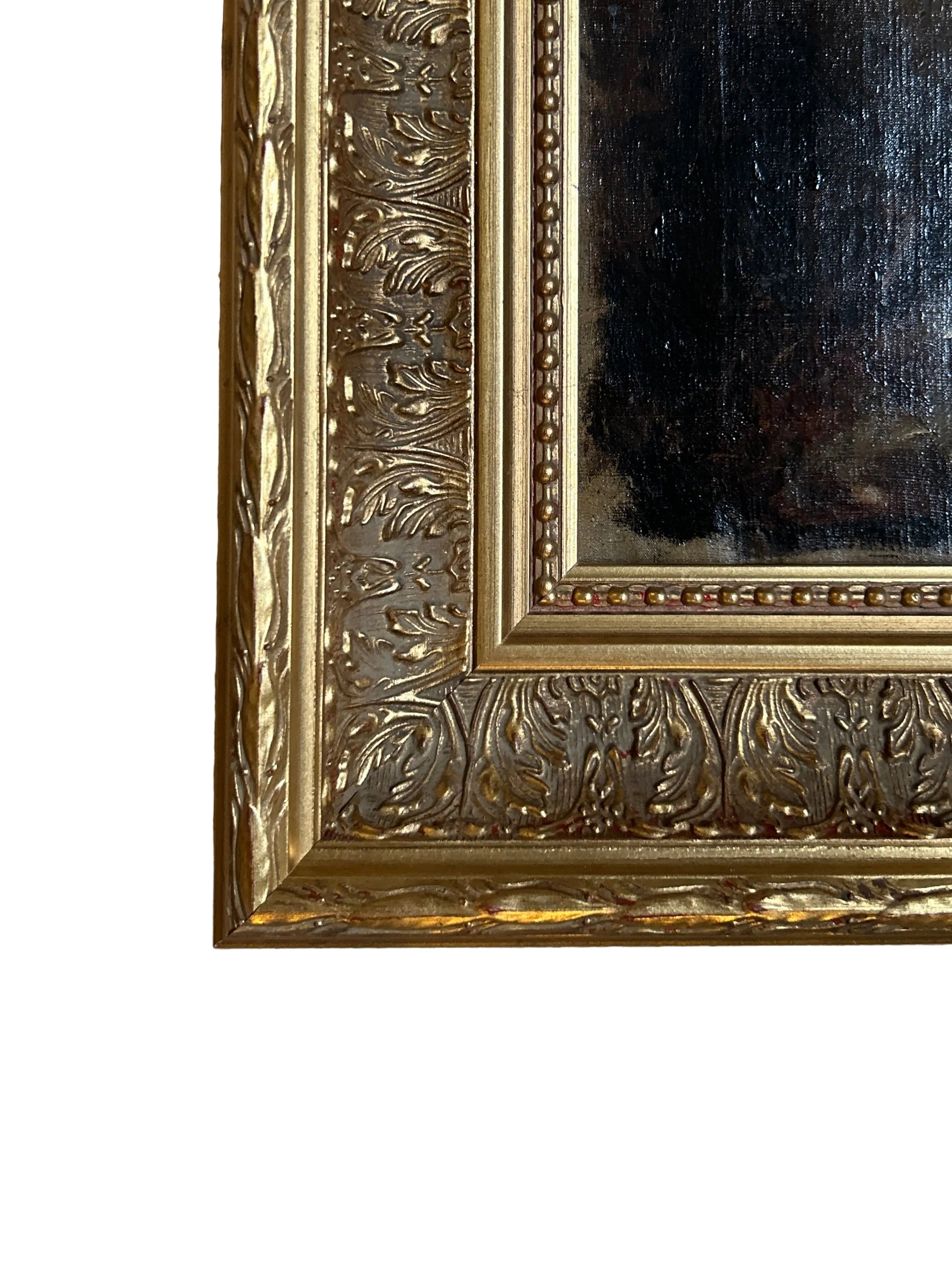 19th Century Female Portrait Oil Painting in Gilt Frame