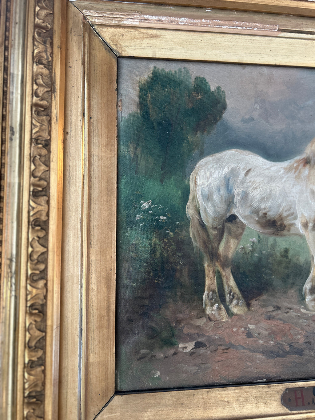 Henry (Henri) Schouten (1857–1927) — Horses in a Pastoral Landscape