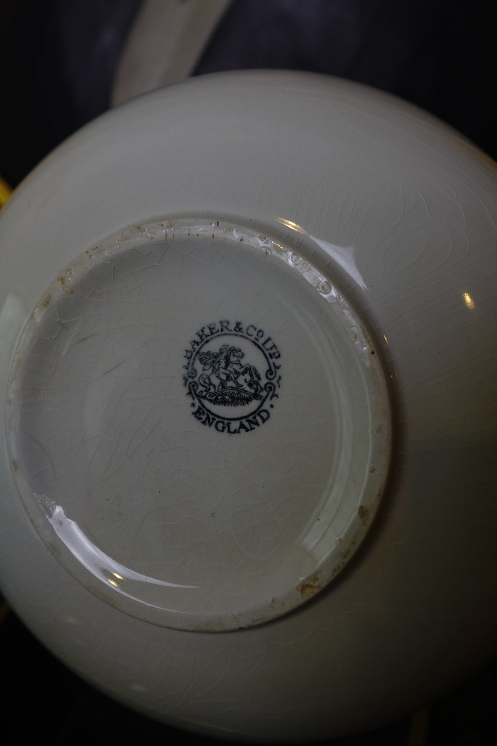 English Oak Edwardian Bowl with Baker & Co. Ironstone Liner (c.1900–1920)