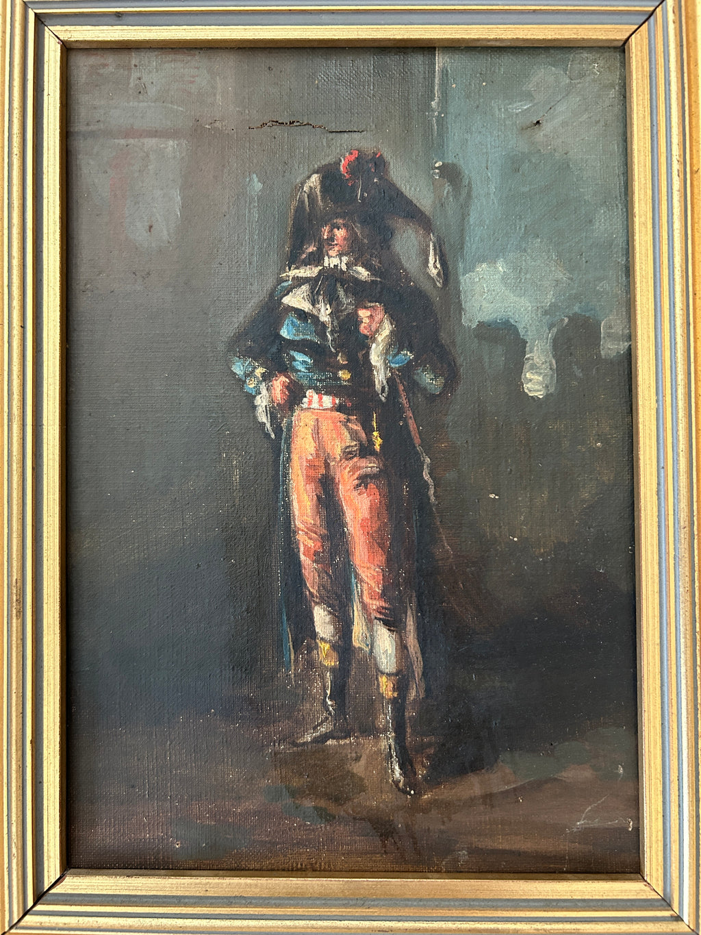 French School Napoleonic Officer Study, Oil on Canvas, Late 19th Century