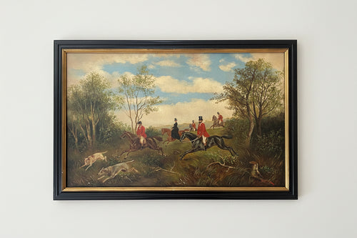 19th century English Fox Hunt - Oil on Canvas