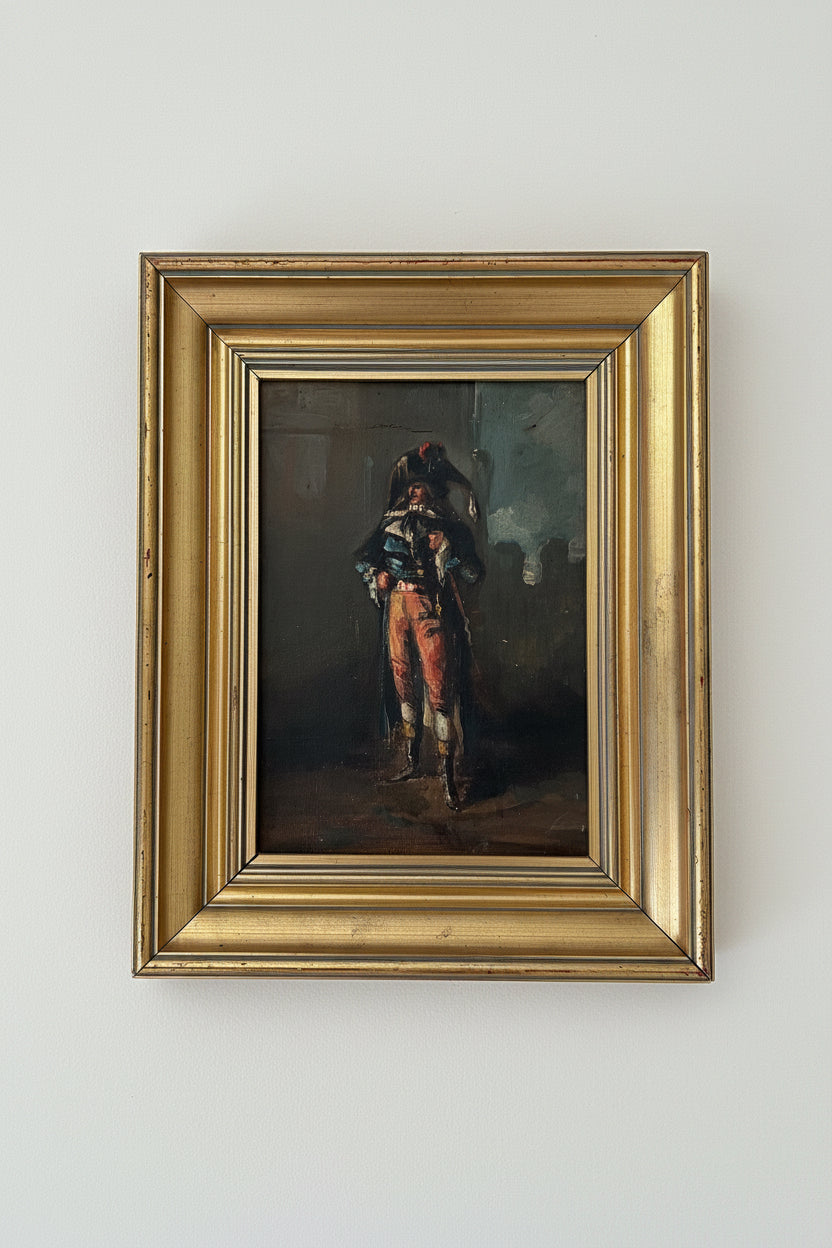French School Napoleonic Officer Study, Oil on Canvas, Late 19th Century