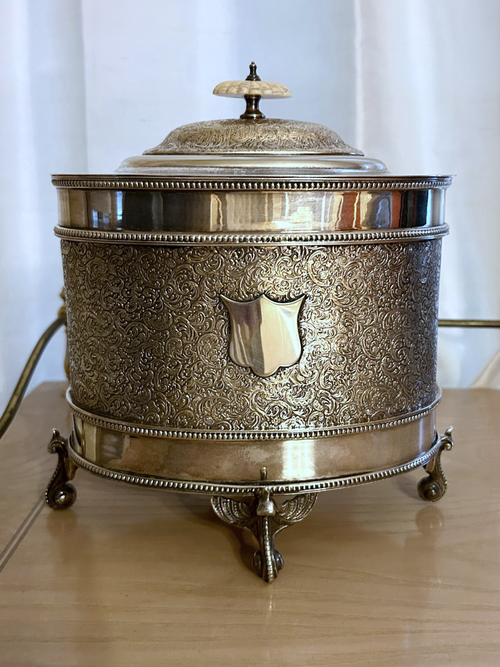 English Silver-plate Tea Caddy