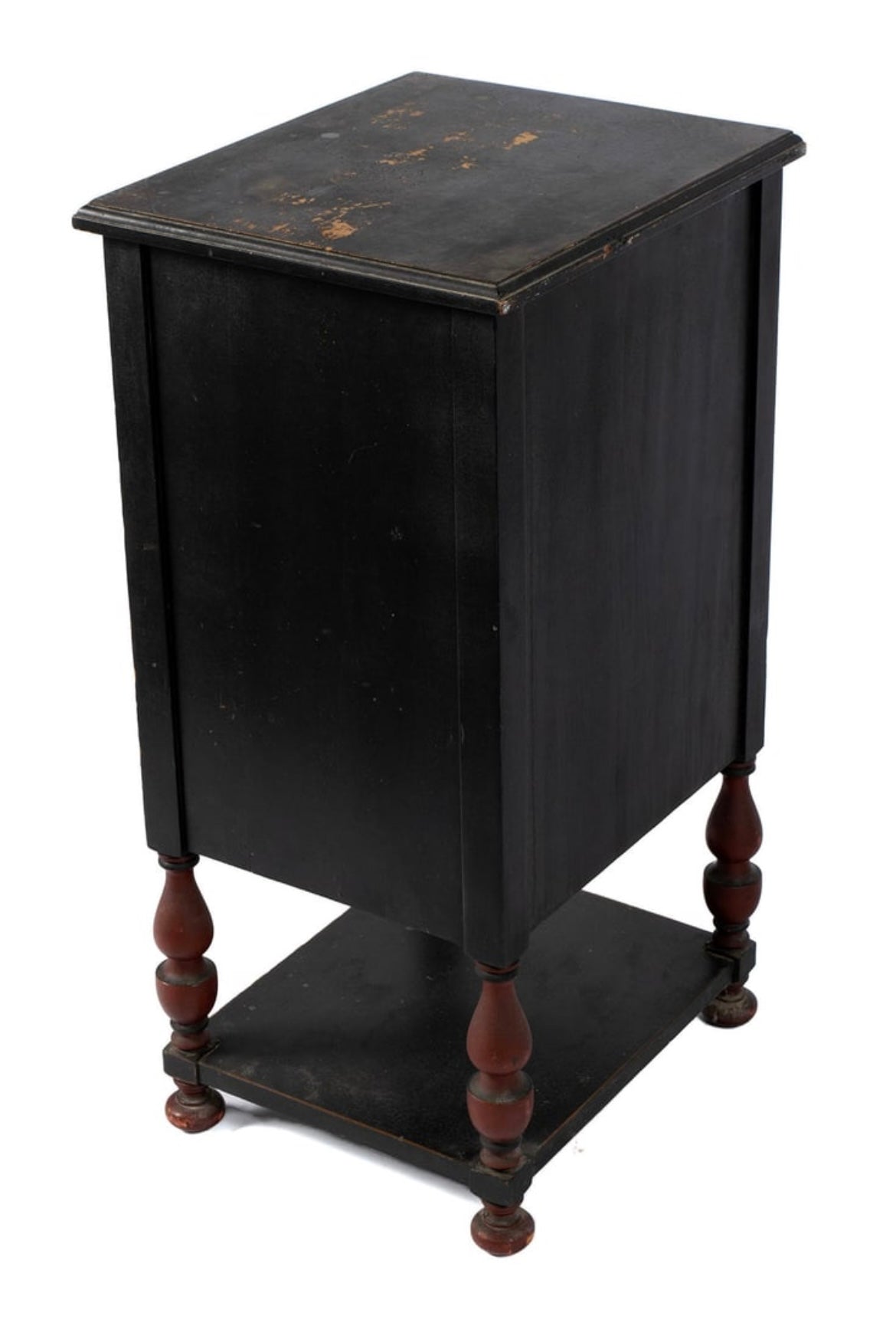 Antique Folk Painted Smokestand Cabinet