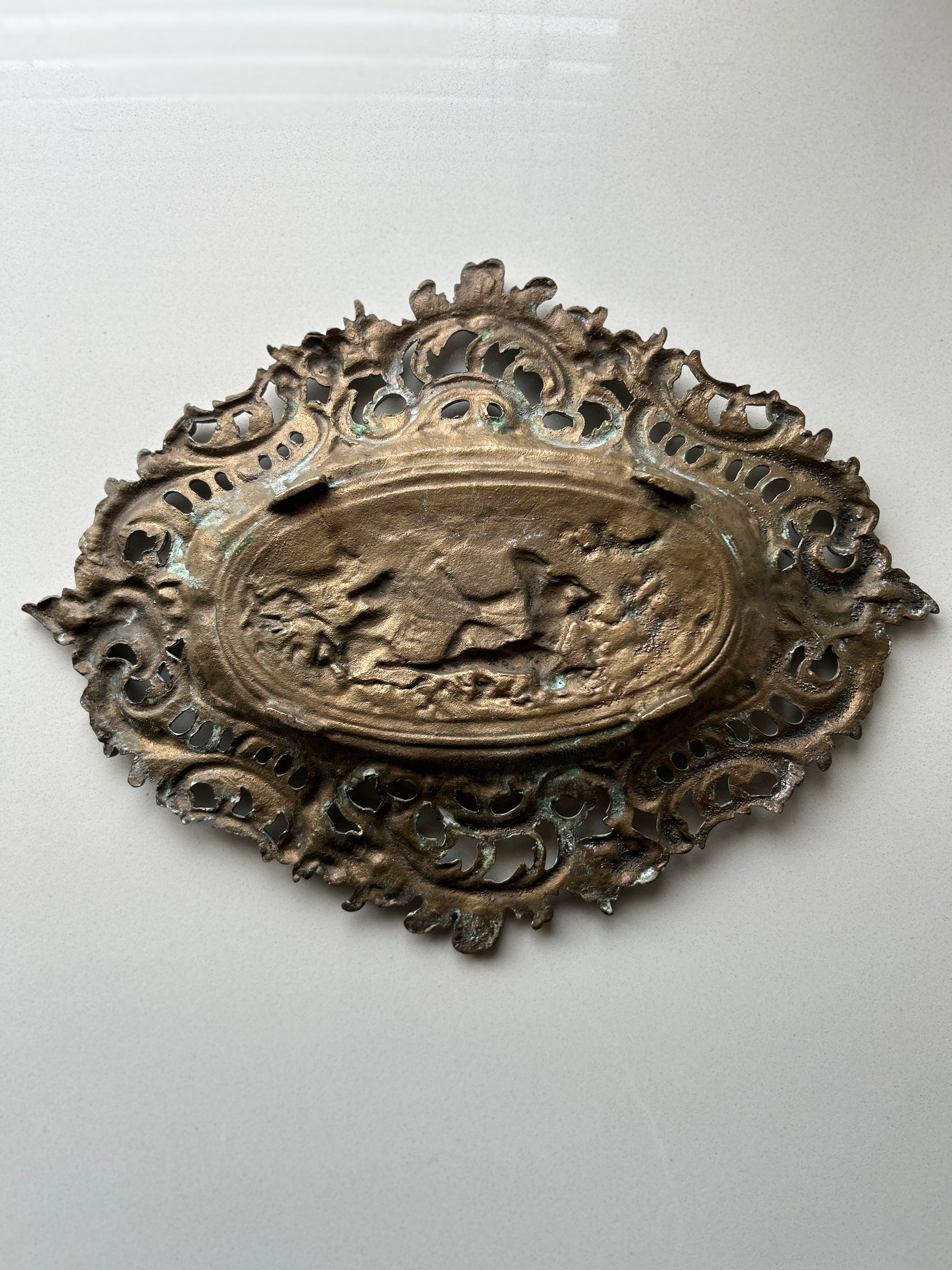 Guilt Bronze Relief of Neptune