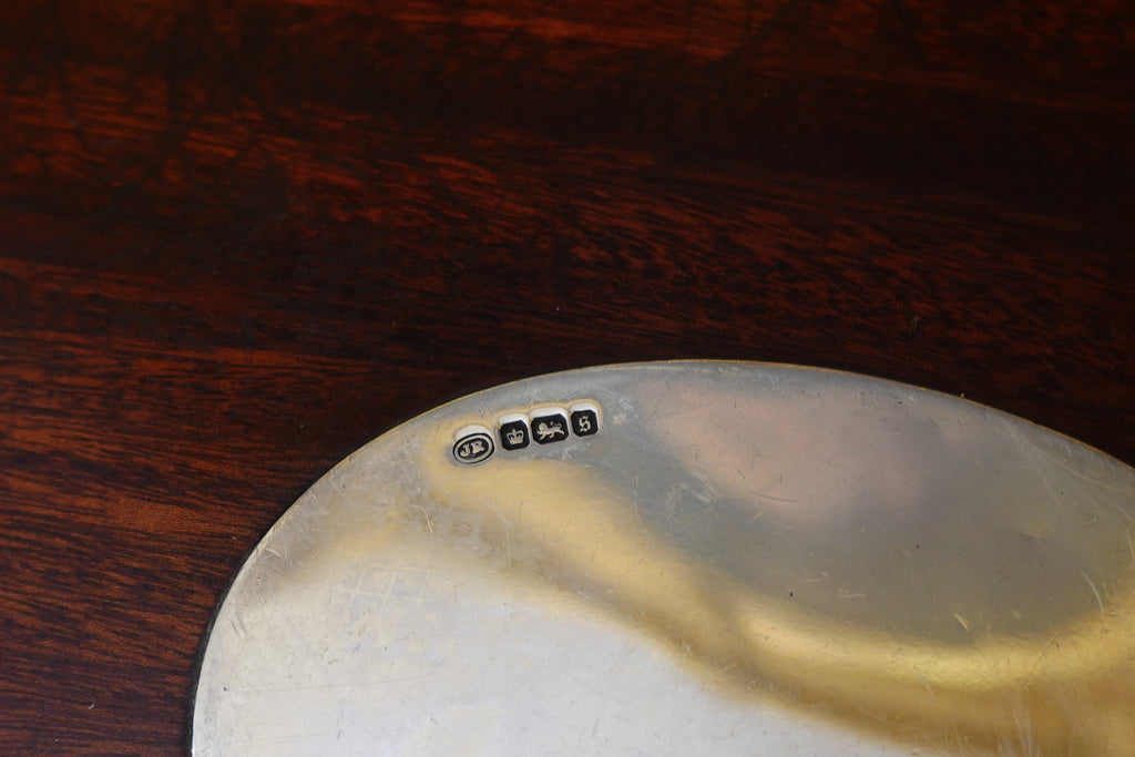 English Mahogany Butler’s Tray with Brass Gallery & Sterling Cartouche (Sheffield, c.1900)