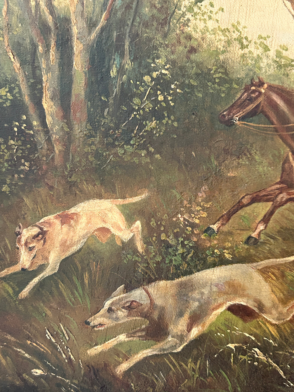 19th century English Fox Hunt - Oil on Canvas